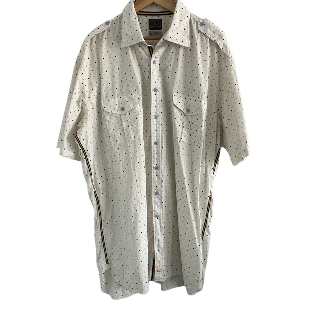 Thomas dean short sleeve polka dot‎ shirt